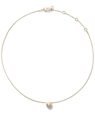 Two-Tone Sculpted Spade Mini Pendant Necklace