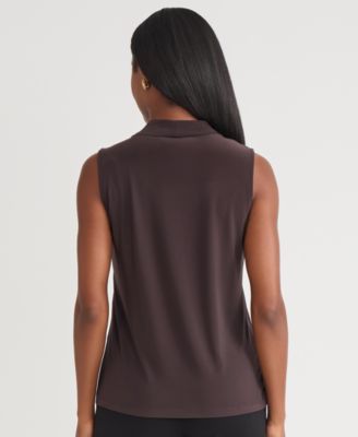 Women's Sleeveless Knot Front Jersey Top, Regular & Petite