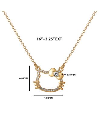 Outline Pendant Necklace with Chain in Gold Tone