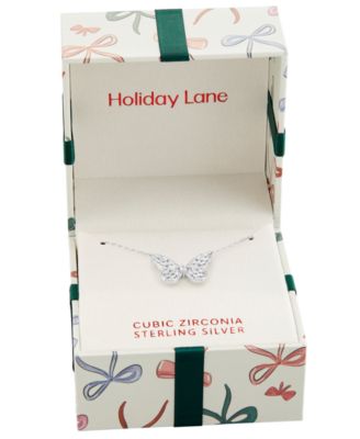 Sterling Silver Pave Butterfly Pendant Necklace, Macy's Exclusive