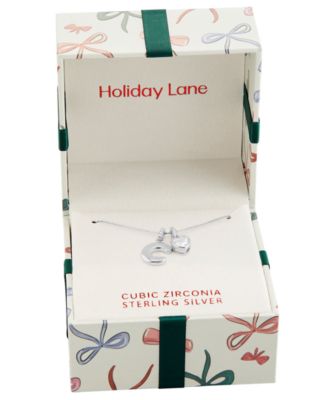 Sterling Silver Initial Charm Necklace in Holiday Ornament, Macy's Exclusive