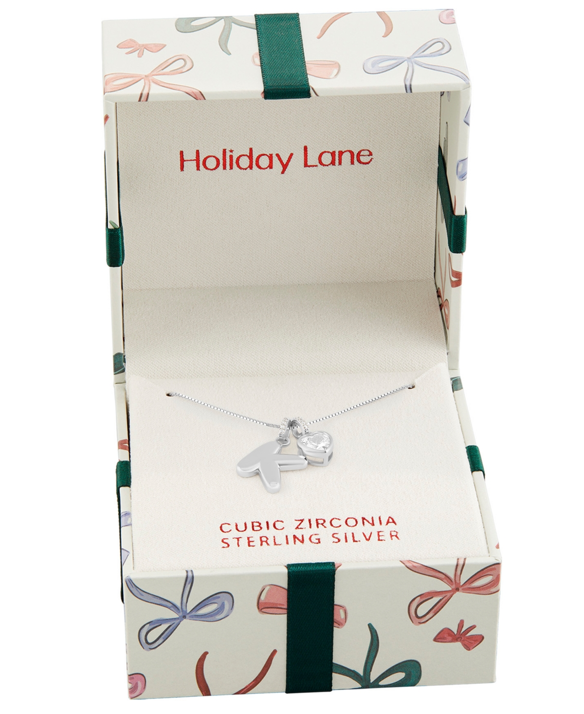 Holiday Lane Sterling Sliver Letter Initial Charm Necklace, Macy's Exclusive