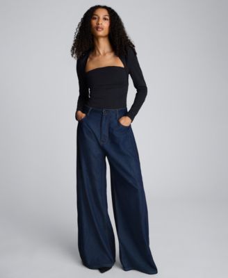 Women's Square Neck Long Sleeve Top