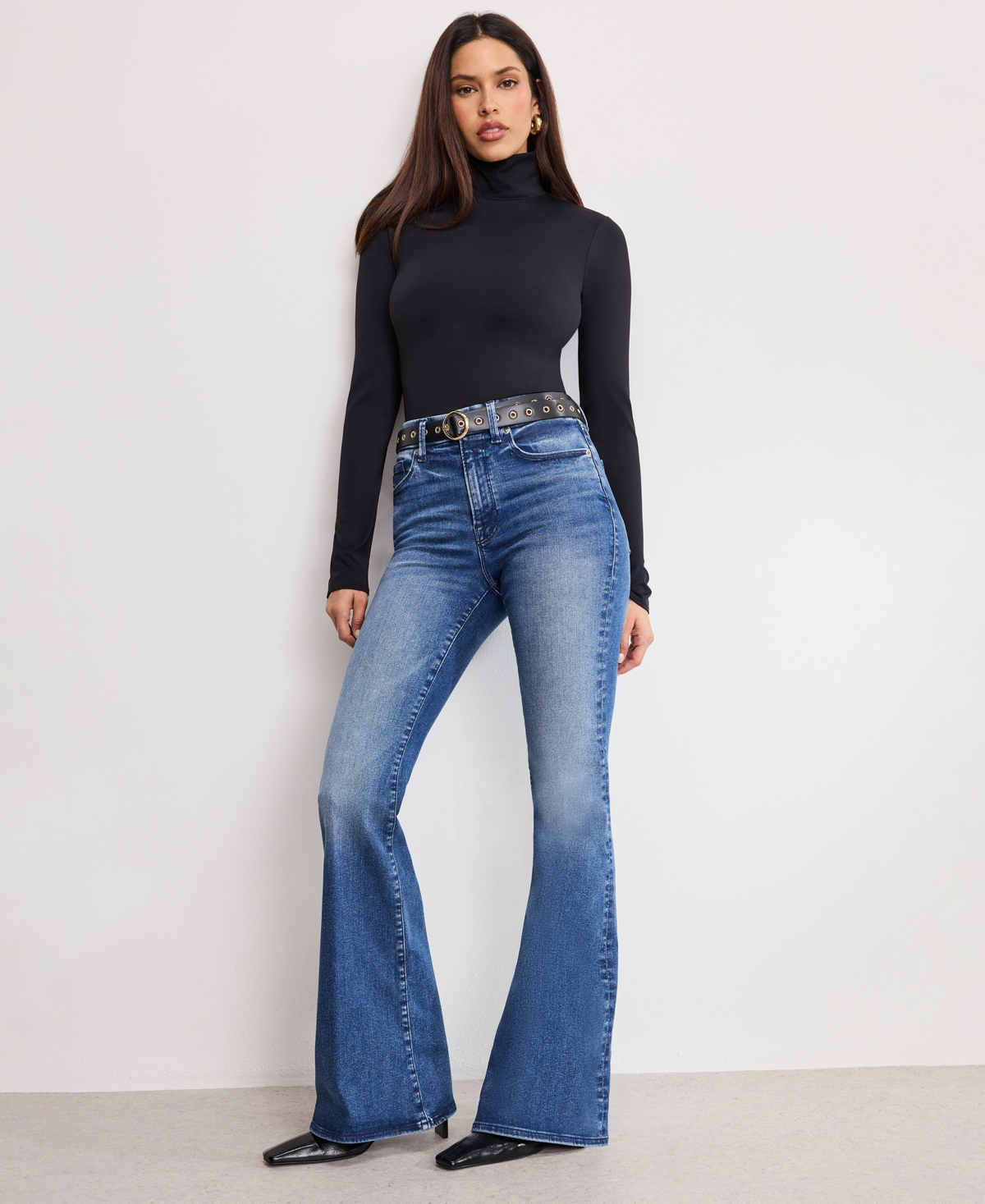 Good American Women's Weightless Scuba Turtleneck Top