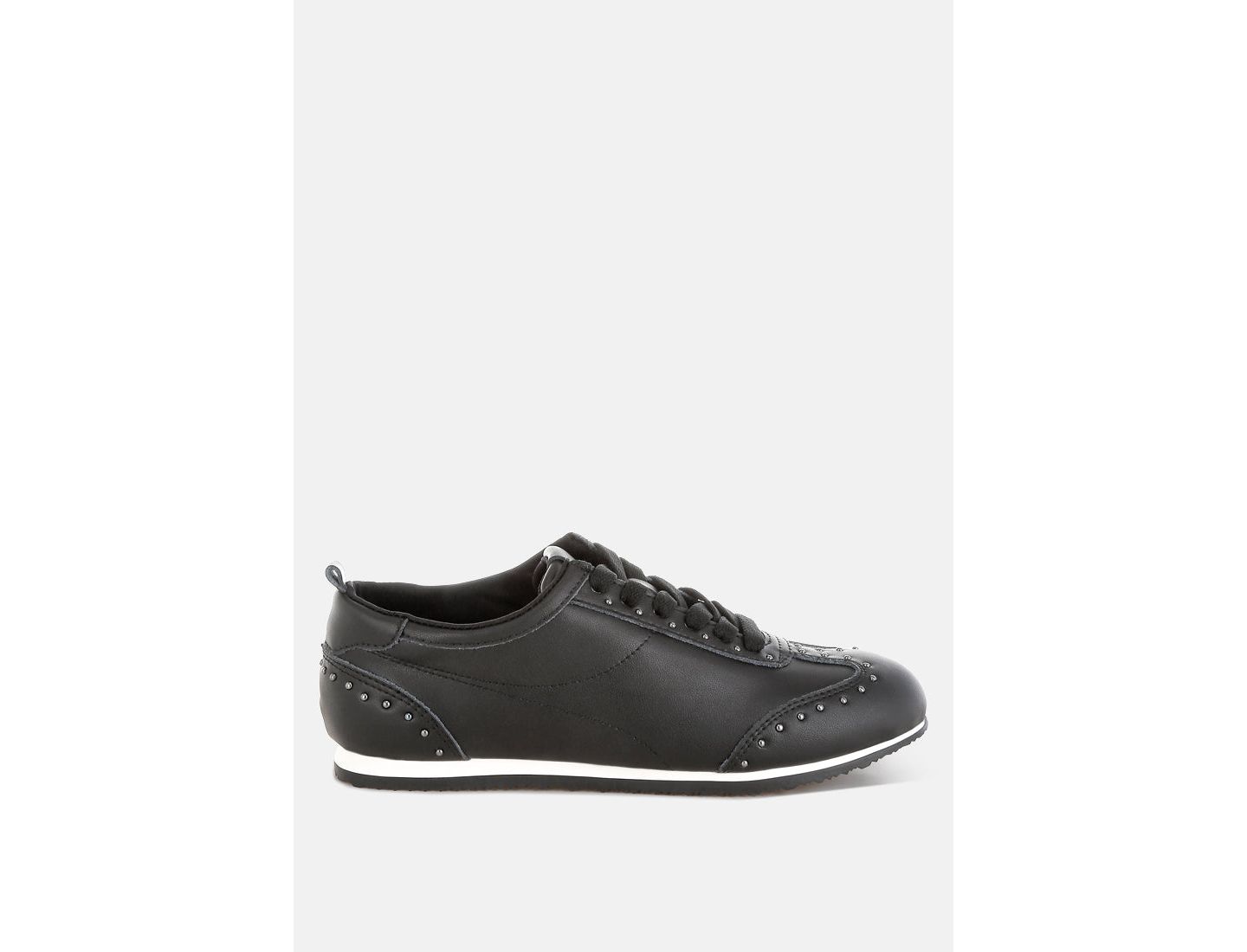 Женские кроссовки Rag & Co Odaya Studded Real Soft Leather, цвет: Чёрный — фото 3