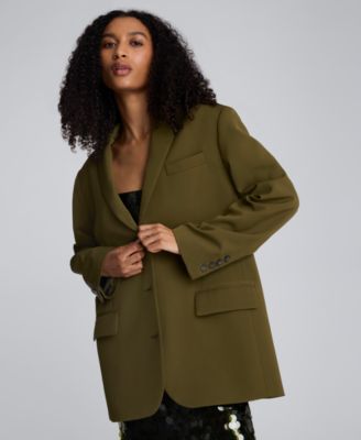 Women’s Luxe Stretch Twill Three-Button Boyfriend Blazer