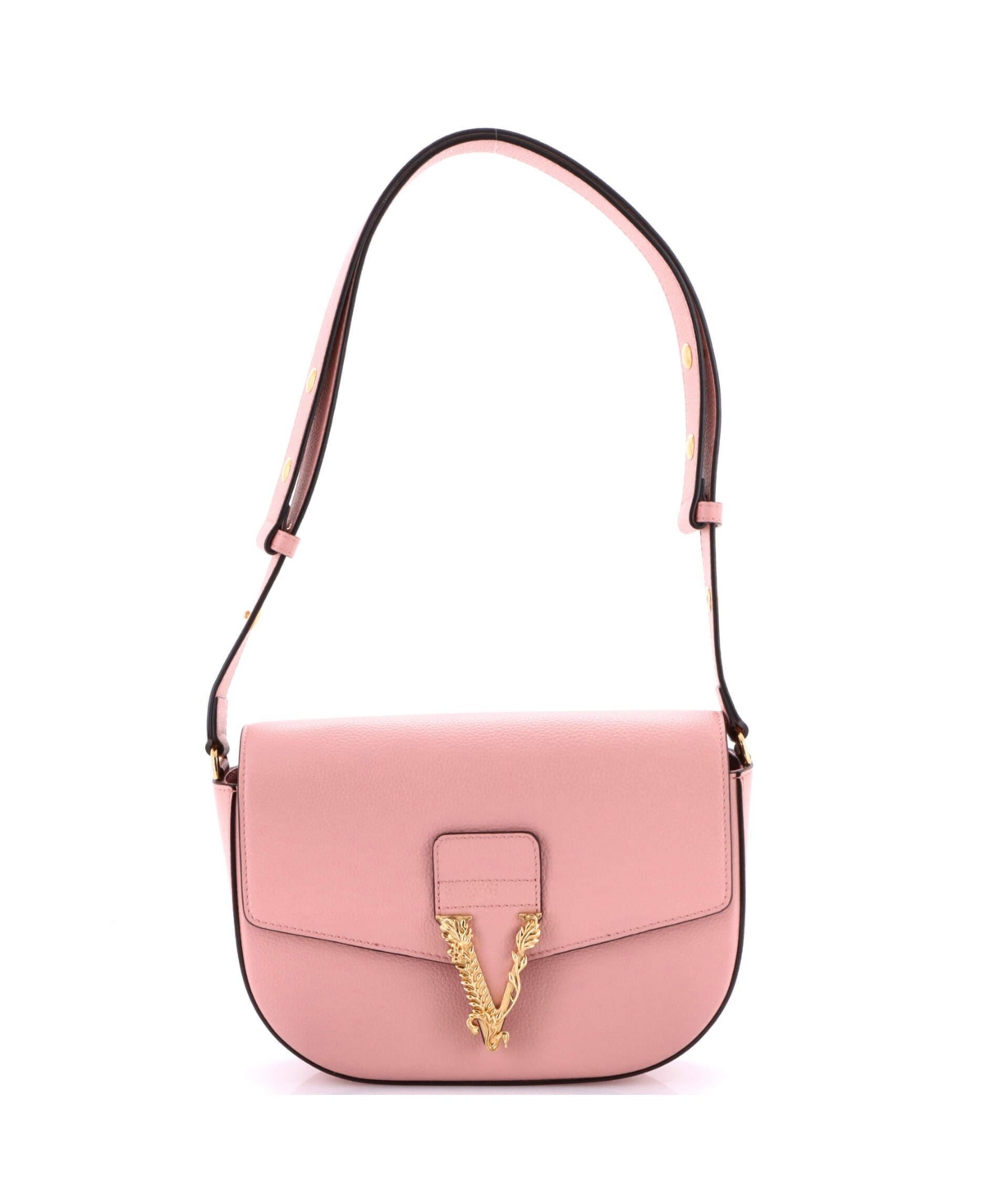 Pre-Owned Versace Medium Virtus Flap Messenger Bag Leather