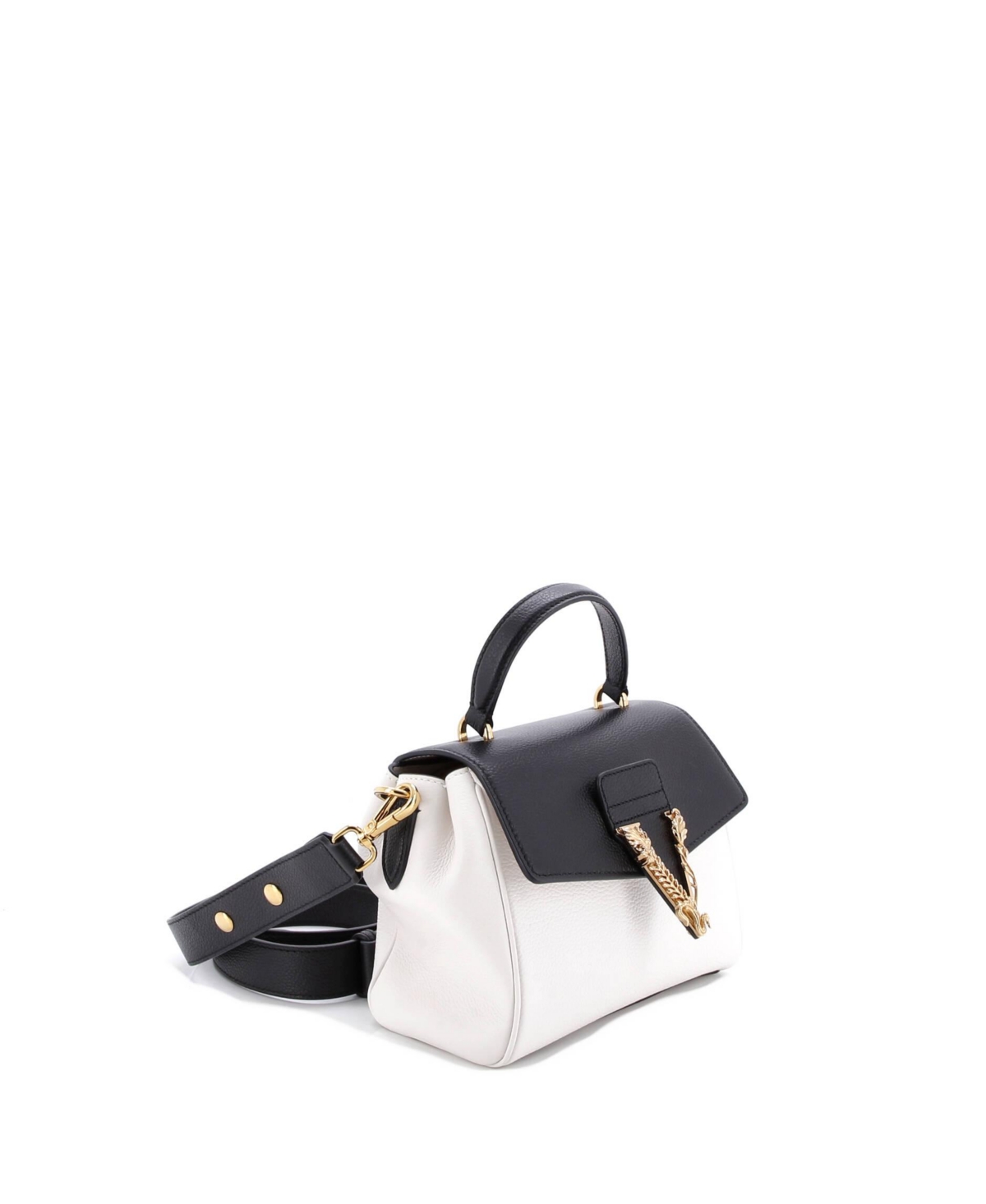 Pre-Owned Versace Small Virtus Convertible Top Handle Bag Leather
