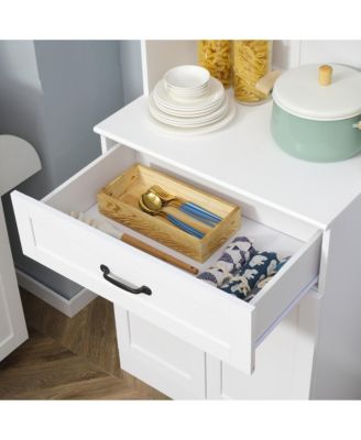 Heavy-Duty Kitchen Storage Cabinet with Adjustable Shelves for Utensils and Pantry