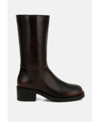 Womens Soora Block Heel Calf Boots