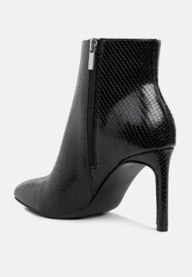 Womens Tatria Textured Stiletto Heel Ankle Boots