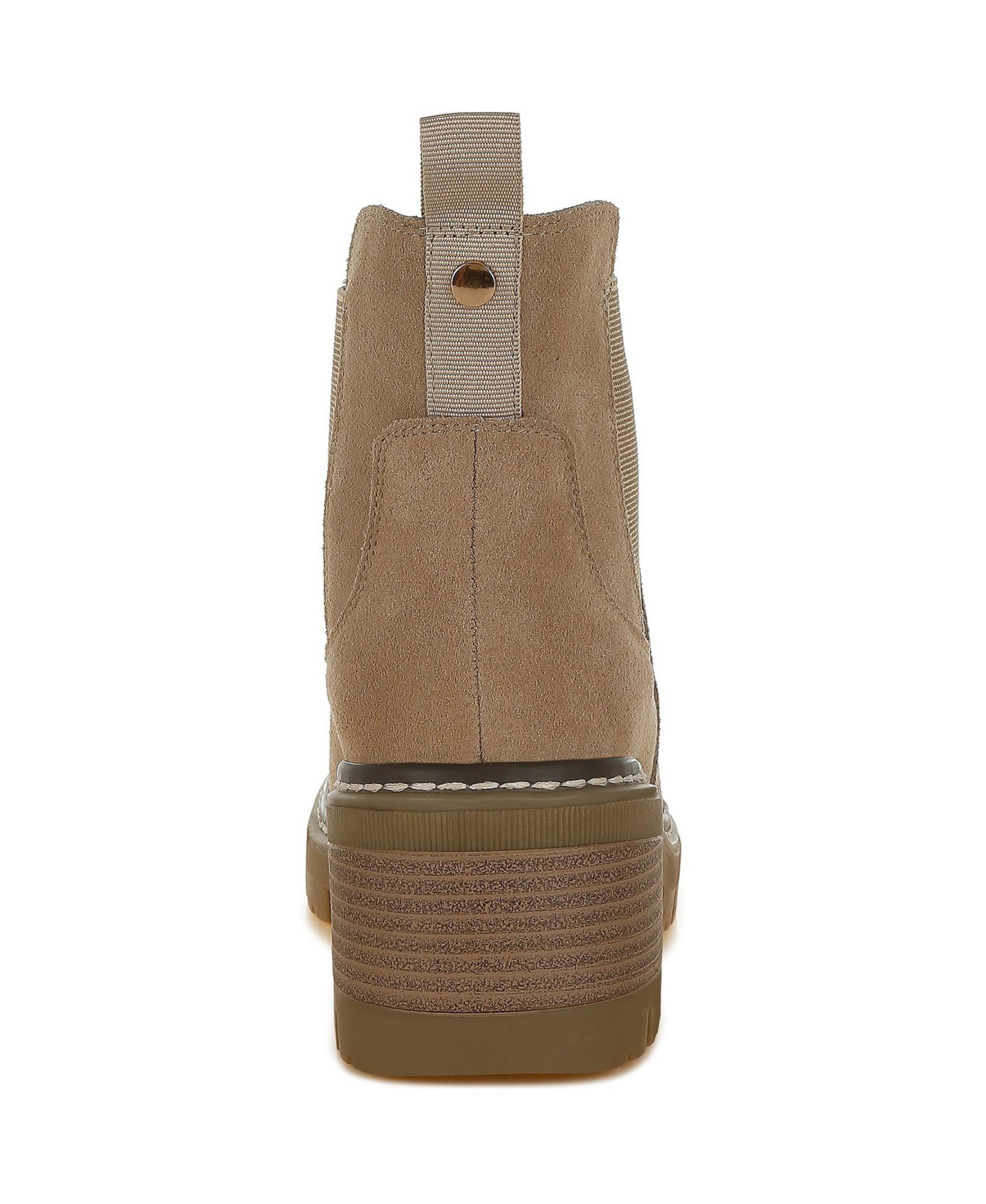 Женские ботинки Rag & Co Vostok Suede Chunky Chelsea, цвет: Бежевый замшевый — фото 3