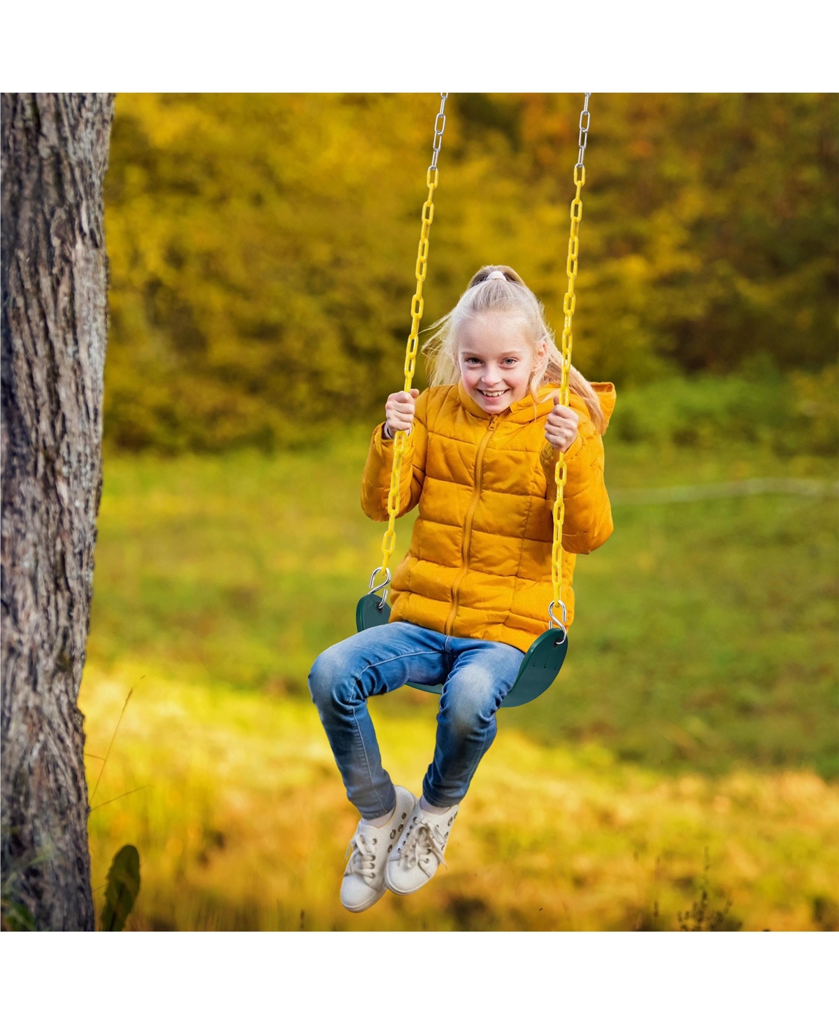 Sorbus 3 Pack 68" Chain Heavy Duty Swing Seat with Snap Hooks - Playground Swing Supports 220lb for Kids Outdoor Play