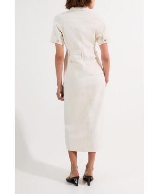 Women's Denim Midi Shirt Dress