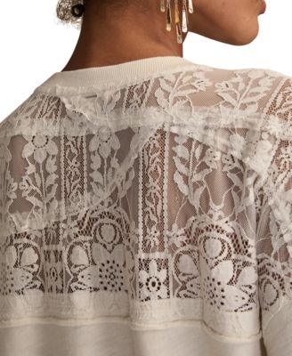 Women's Lace Detail Long Sleeve Top