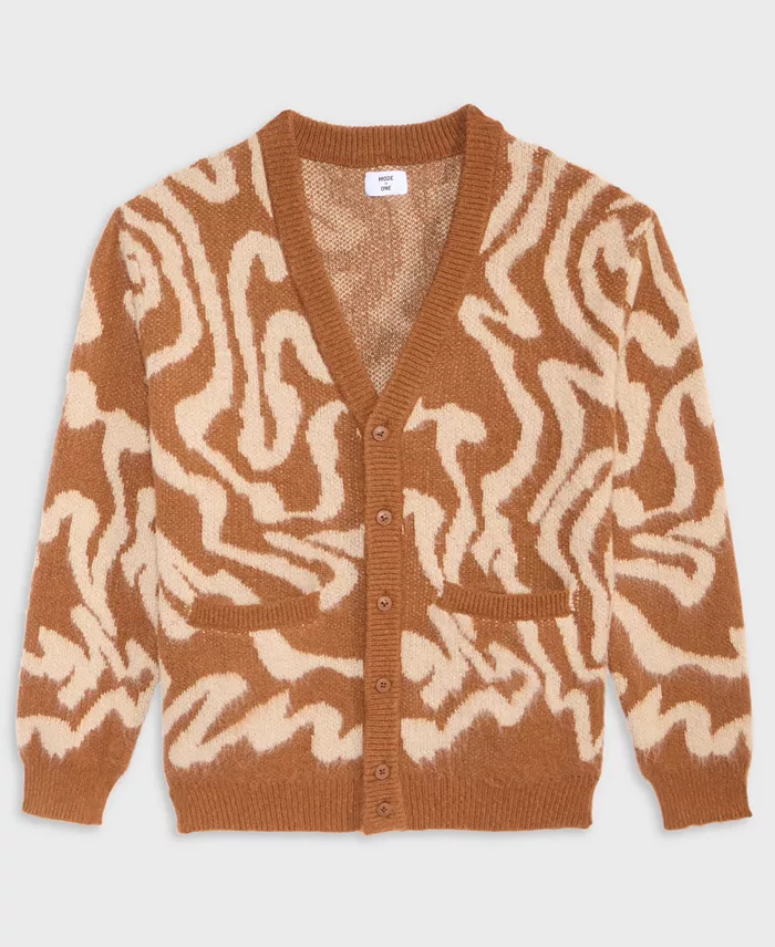 Men's Swirl V-Neck Cardigan - thumbnail 6