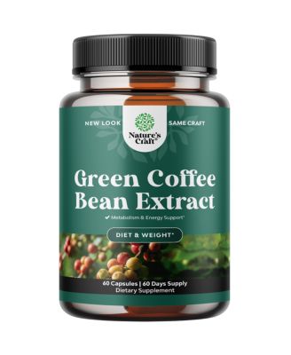 Natural Raw Green Coffee Bean Supplement, 60 Capsules
