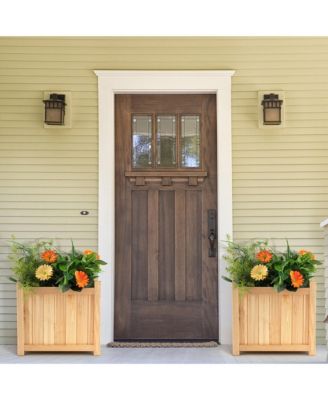 Garden Wooden Planter Box Folding Raised  Outdoor Plant Container w/ Drainage Hole