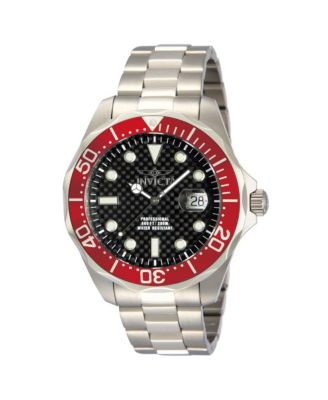 Men's 12565 Pro Diver Quartz 3 Hand Black Dial Watch