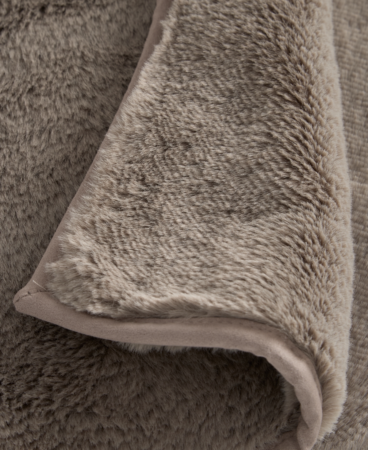 Hotel Collection Double-sided Faux-fur Throw, 50" X 70", Macy's Exclusive In Brown