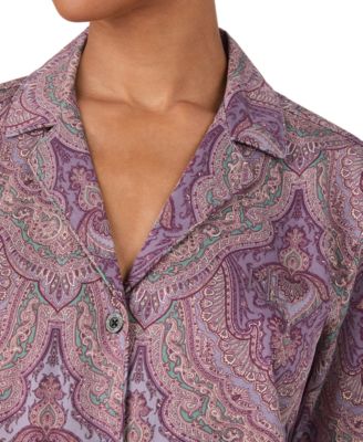 Petite 2 Piece Long Sleeve Top and Pants Pajama Set