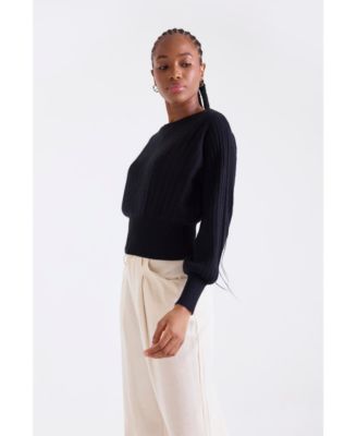 Women's Rosa Ribbed 100% Cashmere Sweater