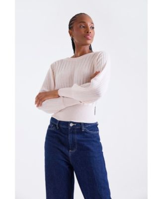 Women's Rosa Ribbed 100% Cashmere Sweater