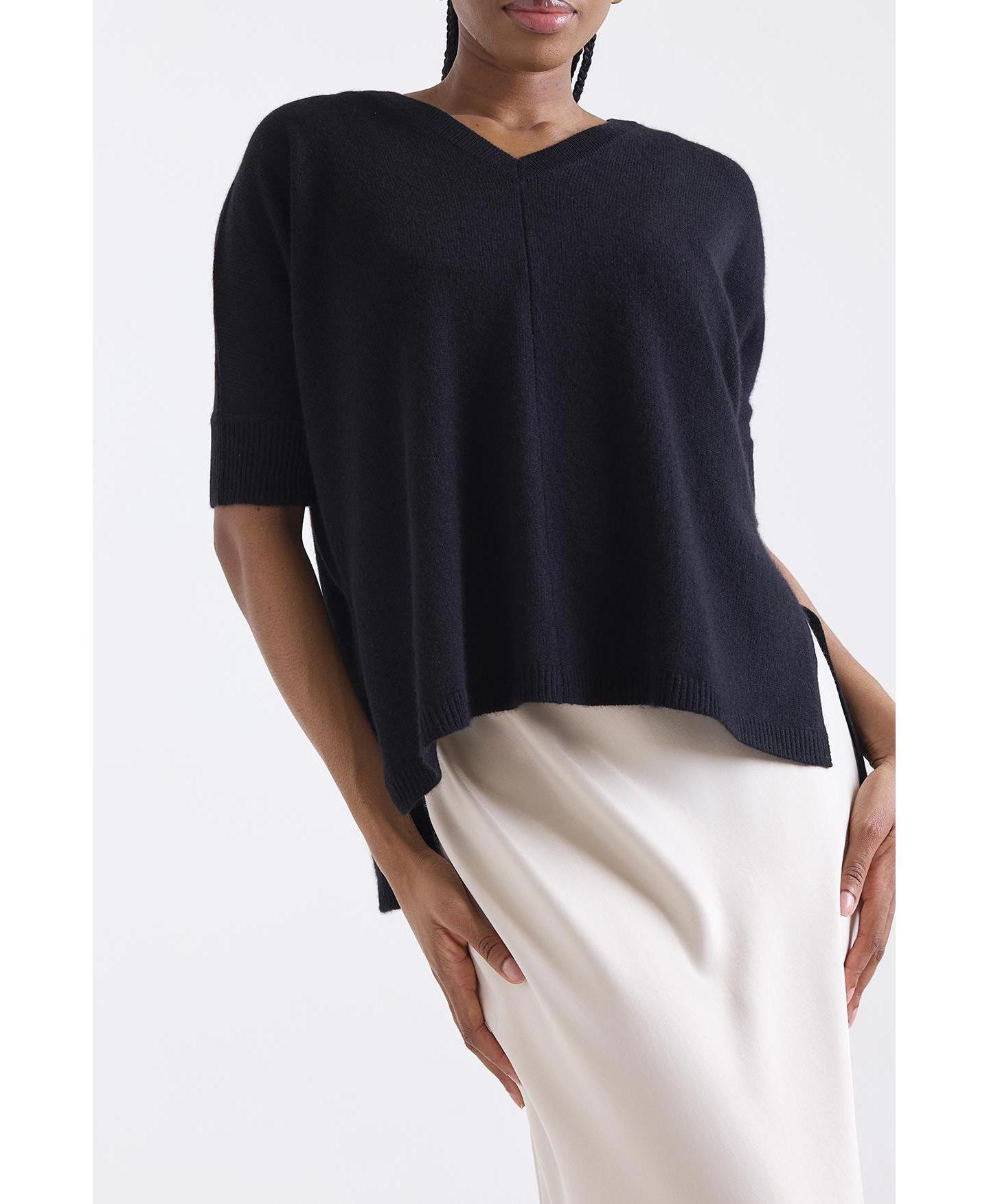 Женский свитер 1982 Venetia Vee V-Neck Cashmere, цвет: Чёрный — фото 5