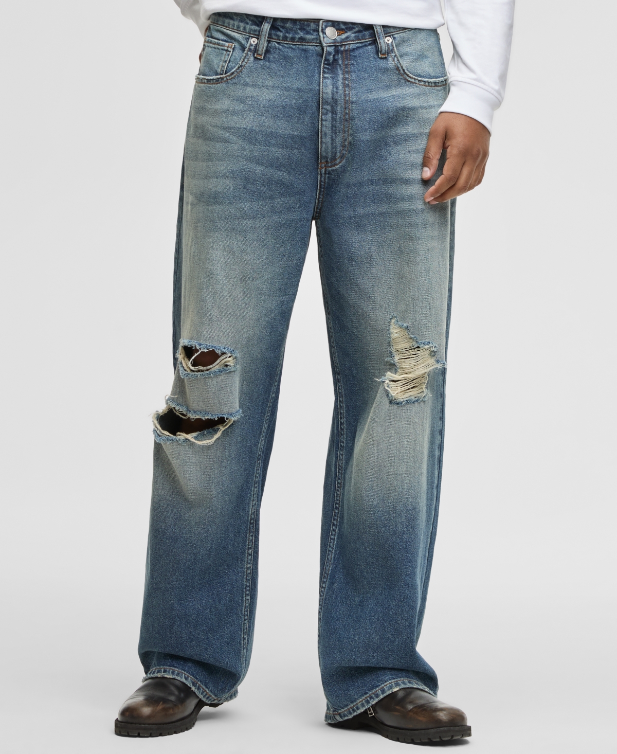 Mode Of One Men's Baggy Washed Jeans, Macy's Exclusive In Blue