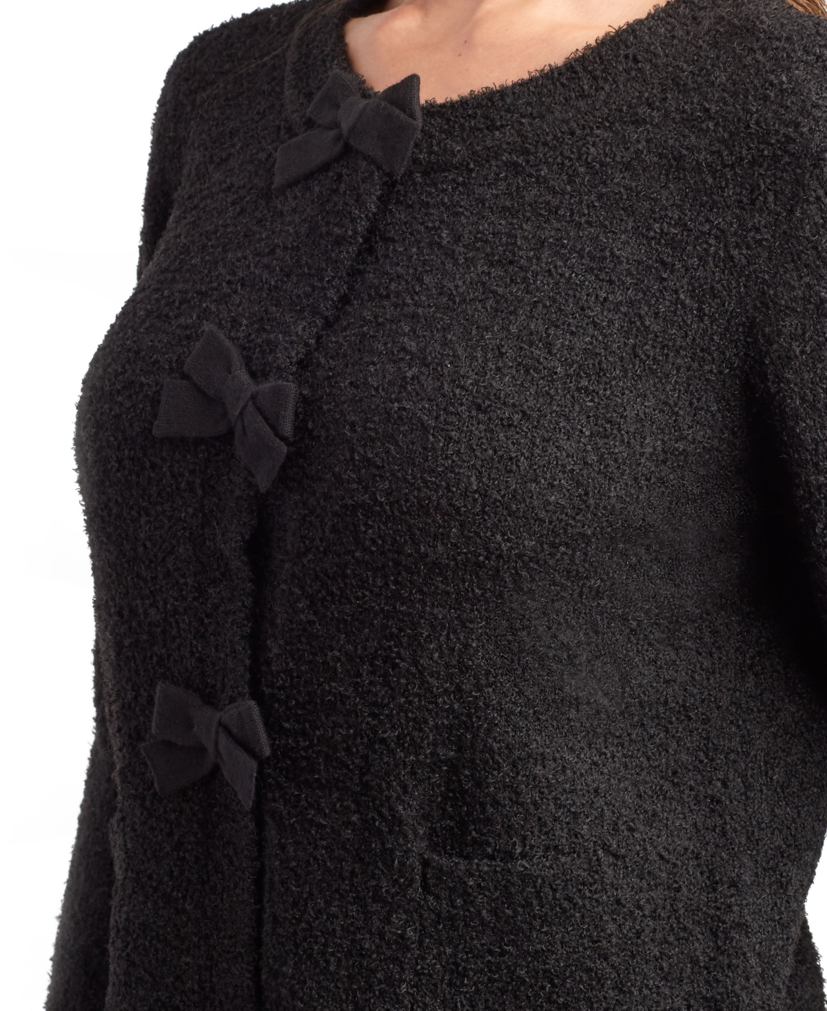 Bcx Juniors' Open Front Long Sleeve Cardigan In Black