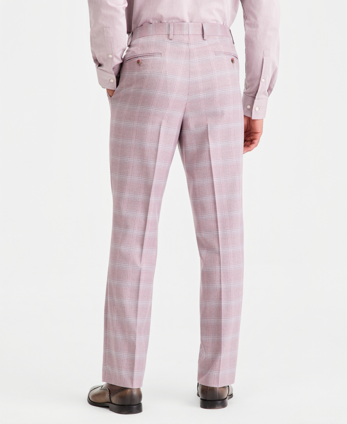 Tayion Collection Men's Classic-Fit Dusty Rose Suit Separates Pants