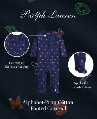 Baby Boys Alphabet-Print Coveralls