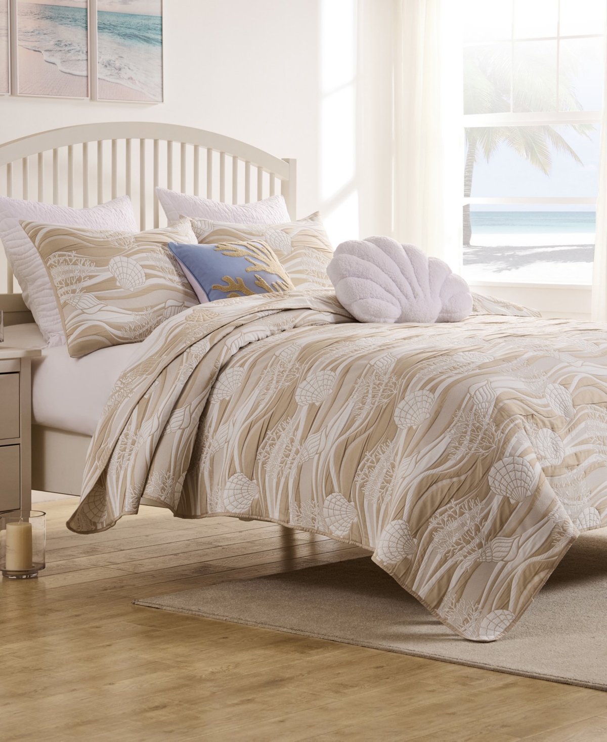 Greenland Home Fashions Dover Reversible Matelasse 3-pc. Coverlet Set, Full/queen In Brown