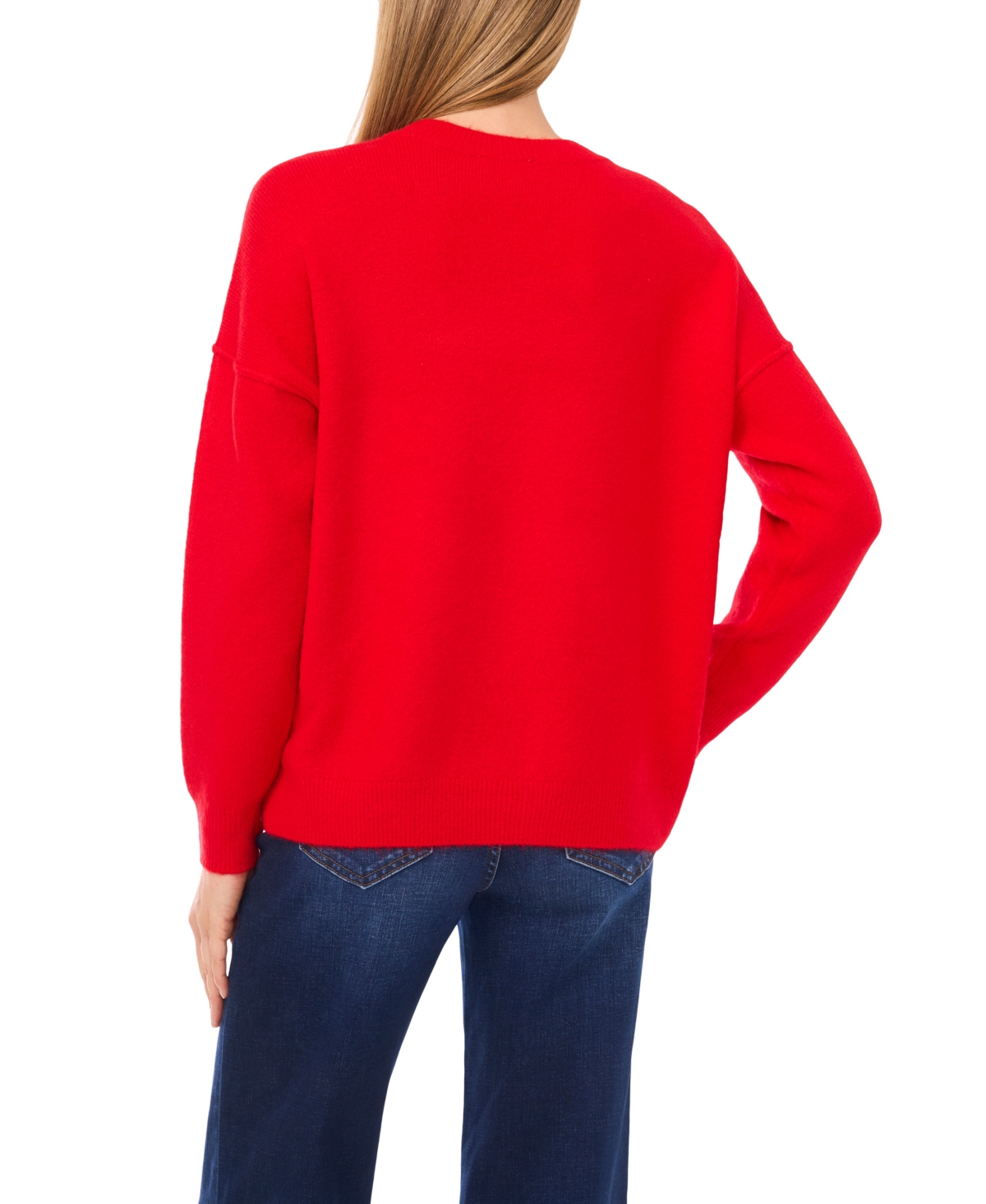 Cece Women's Oh What Fun Crewneck Sweater In Red