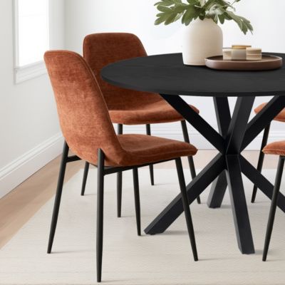 5-Piece Modern Dining Set with 39.5 Inch Round Table and 4 Chairs, Multiple Color Options for Kitchen & Dining Room-Maison Boucle
