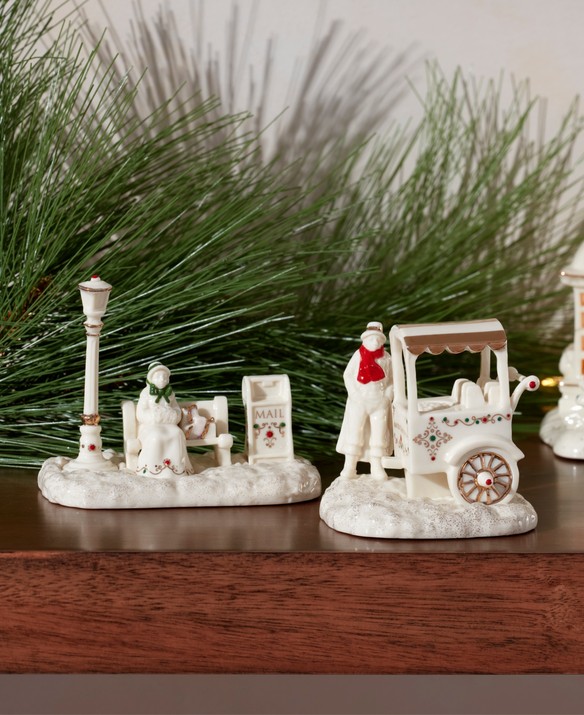 Lenox From The Vault!  Mistletoe Park Chestnut Seller & Park Bench, Exclusively At Macy's In Transparent
