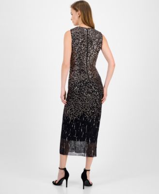 Women's Sequin Sleeveless Midi Sheath Dress