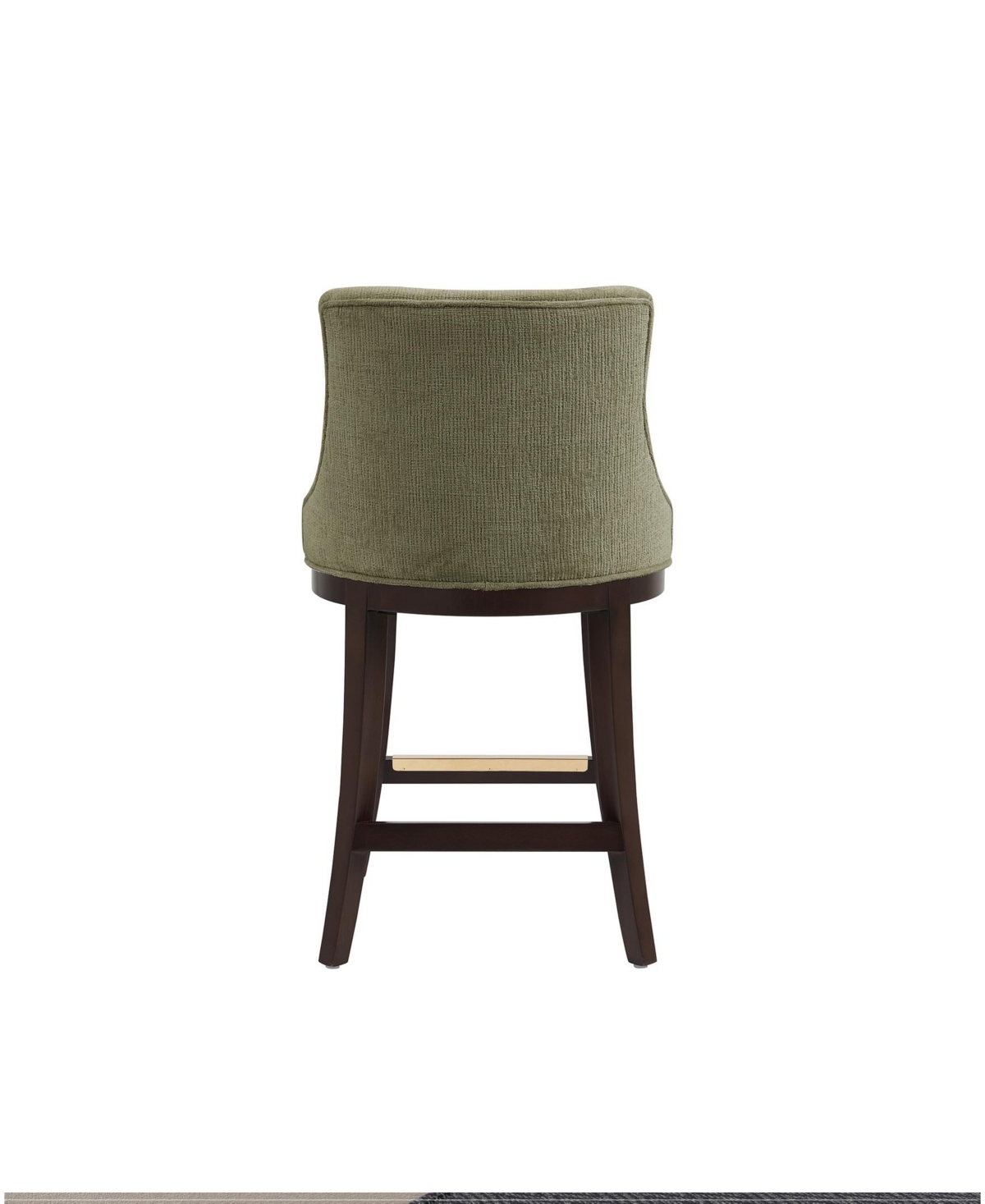 Manhattan Comfort Lucia 37.2" Chenille Upholstered Counter Stool In Green