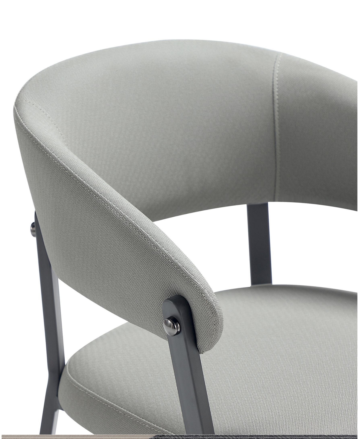 Manhattan Comfort Belle Textured 22.9" Leatherette Upholstered Dining Chair In Gray