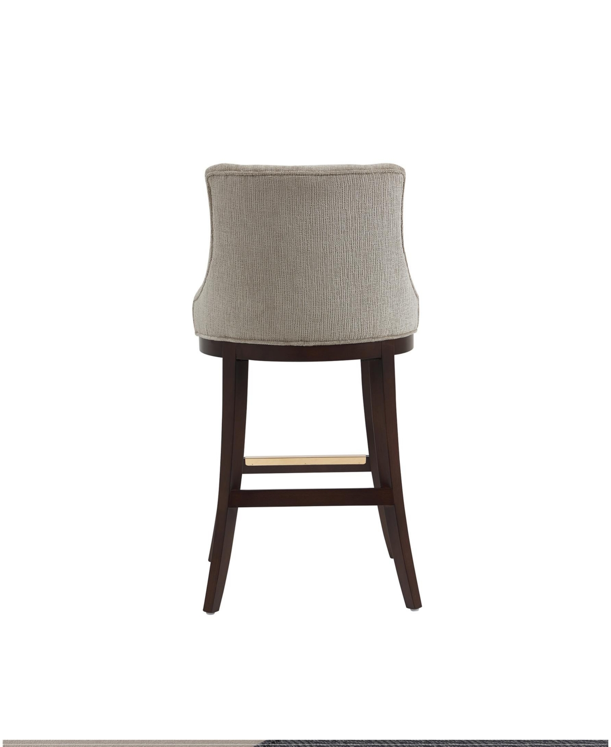 Manhattan Comfort Lucia 40.2" Chenille Upholstered Barstool In Gray