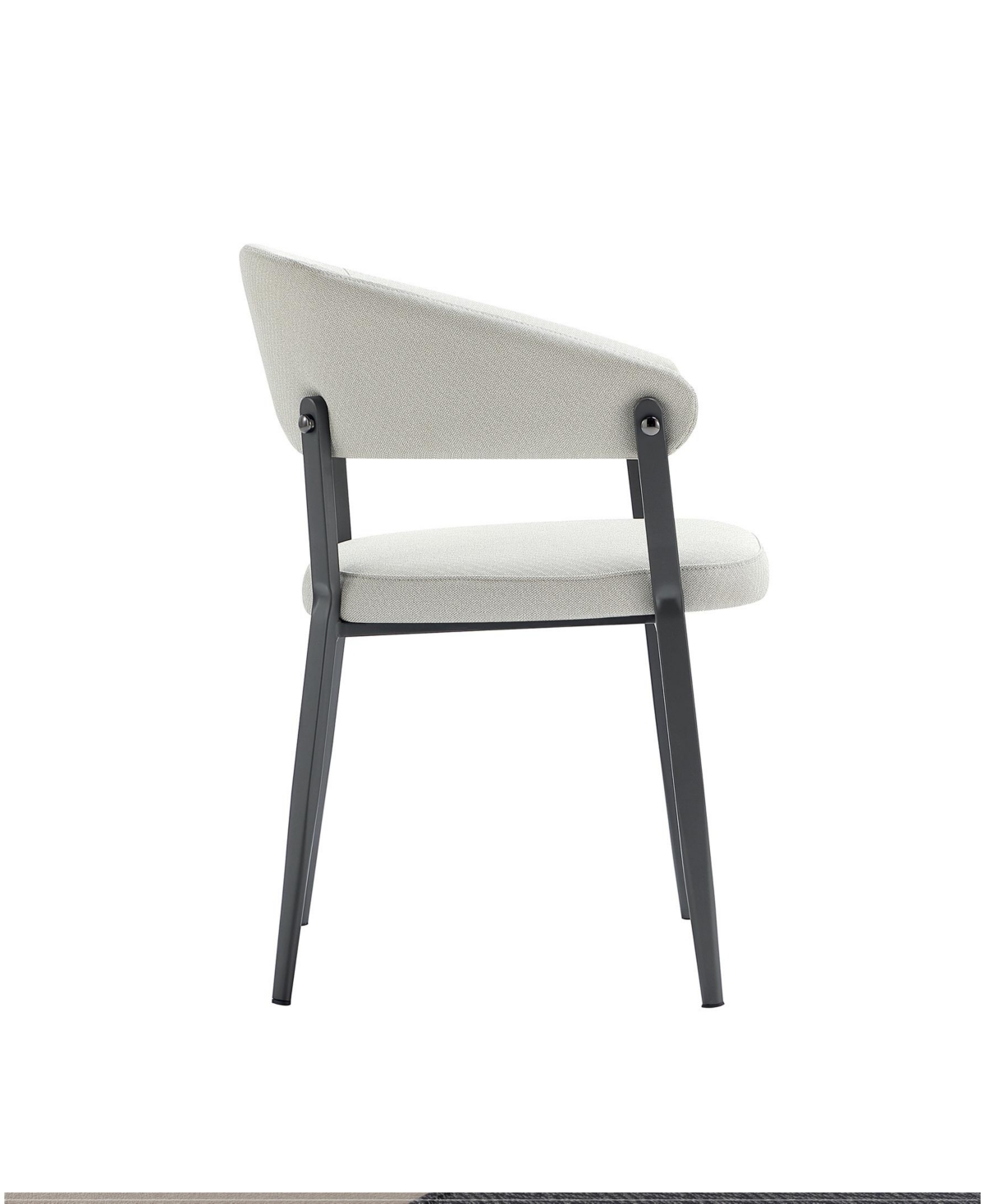 Manhattan Comfort Belle Textured 22.9" Leatherette Upholstered Dining Chair In Brown