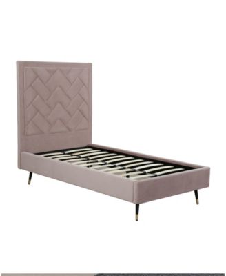 Crosby Modern Twin-Size Velvet Upholstered Bedframe and Headboard