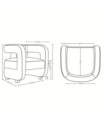 Amirah Modern 27.17" Velvet Upholstered Accent Chair