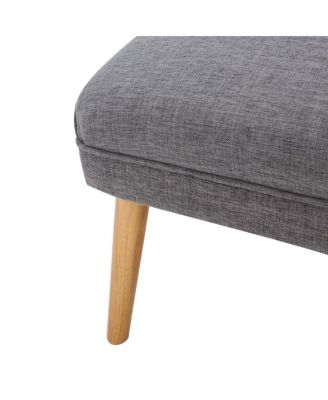 Upholstered Bench with Wood Legs, 38'' Small Accent Bench for Entryway or Bedroom