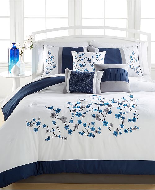 Hallmart Collectibles Kira Navy 7 Pc Comforter Sets Created For