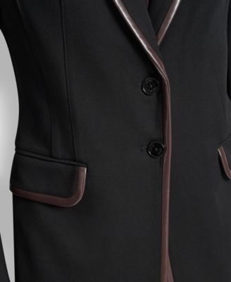 Petite 2-Button Notch Collar Ponte Jacket