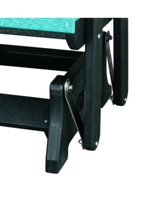 Double Glider with Center Table in Aruba Blue and Black