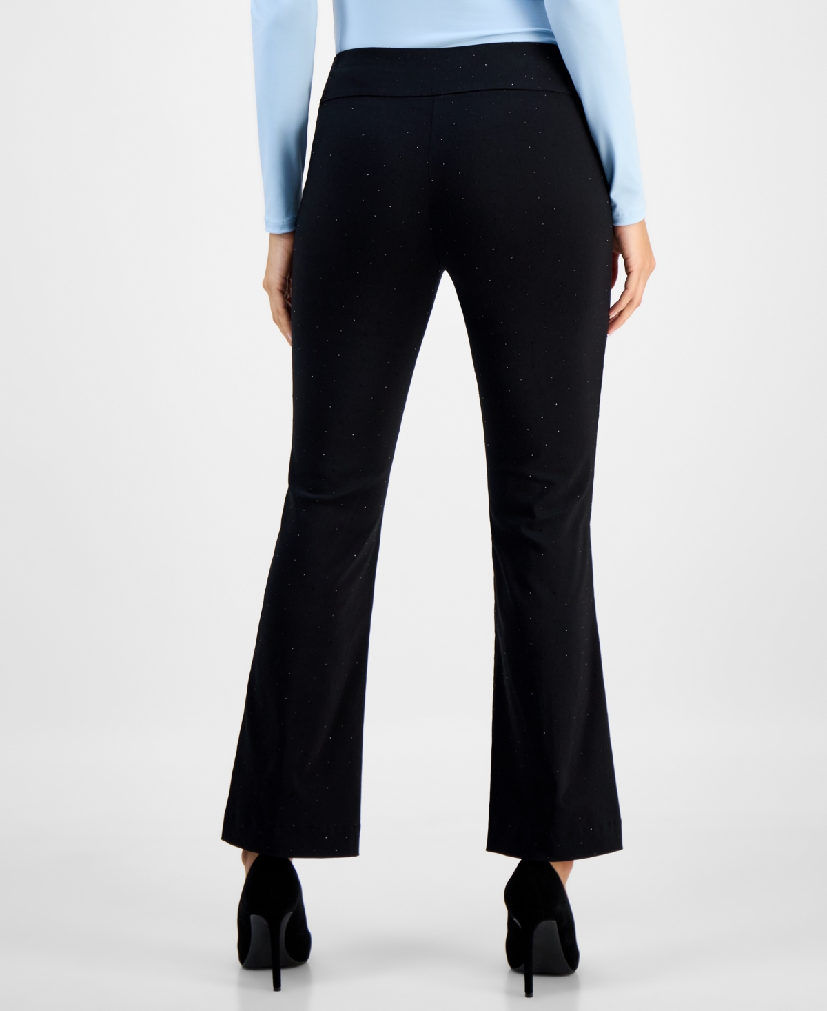Inc International Concepts Petite Embellished Mini Bootcut Pants, Macy's Exclusive In Black