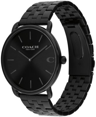 Men's Elliot Ionic Plated Black Stainless Steel Bracelet Watch, 43mm