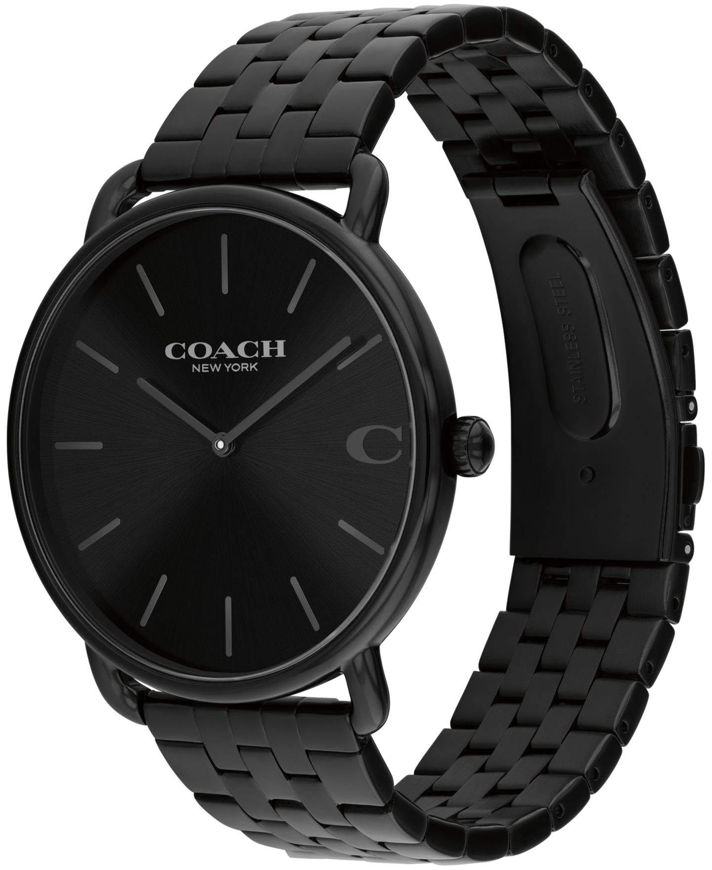 Мужские часы Coach Elliot, браслет из чёрной нержавеющей стали с ионным покрытием, 43 мм — фото 3